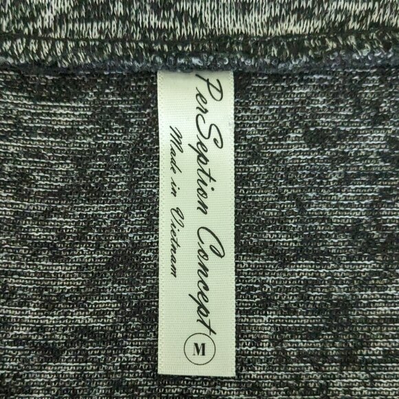 PerSeption Concept Women’s black gray rhinestone scoop-neck bell sleeve sweater - Picture 6 of 7